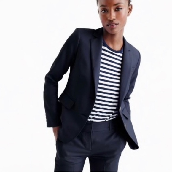 JCrew NEW Classic Navy Academia Blazer in Superfine Cotton size 2 Career Office - Picture 3 of 13